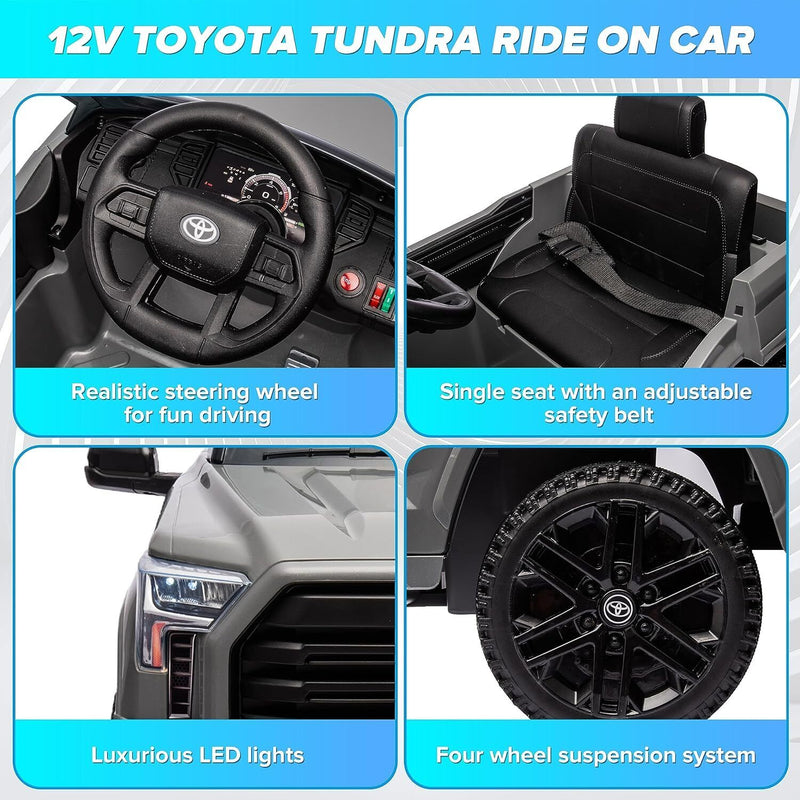 Licensed Toyota Tundra Pickup 12V Battery Powered Ride-On Truck for Kids