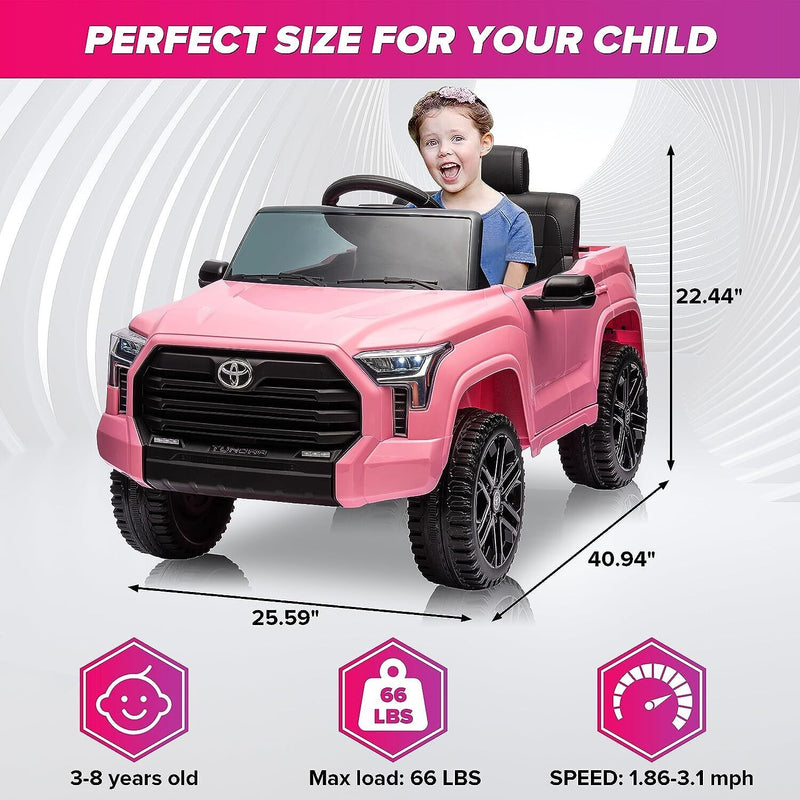 Licensed Toyota Tundra Pickup 12V Battery Powered Ride-On Truck for Kids
