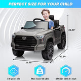 Licensed Toyota Tundra Pickup Electric Car for Kids - 12V 2-Seater Ride On Truck
