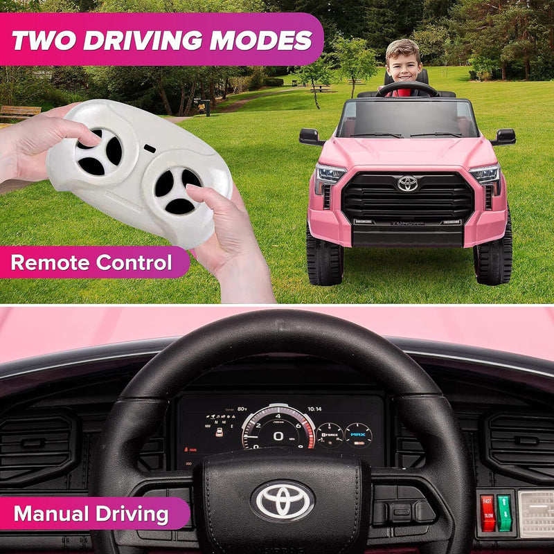 Licensed Toyota Tundra Pickup Electric Car for Kids - 12V 2-Seater Ride On Truck