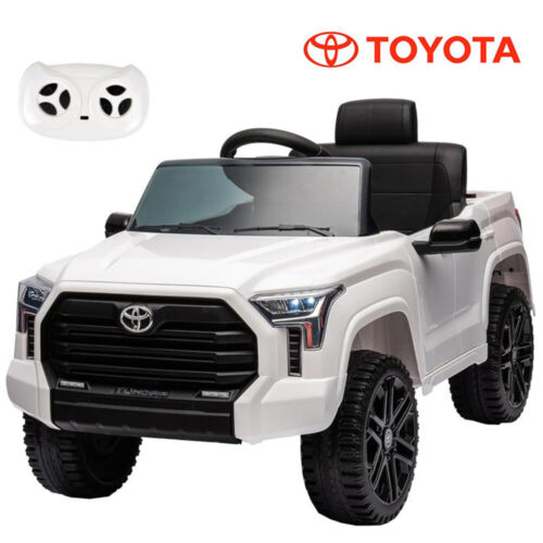 Licensed Toyota Tundra White 12V Kids Ride On Car with 3 Speeds and Dual Motors