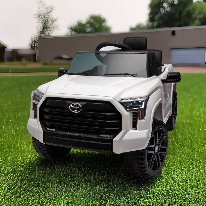 Licensed Toyota Tundra White 12V Kids Ride On Car with 3 Speeds and Dual Motors