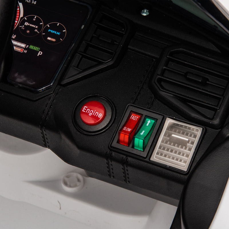 Licensed Toyota Tundra White 12V Kids Ride On Car with 3 Speeds and Dual Motors