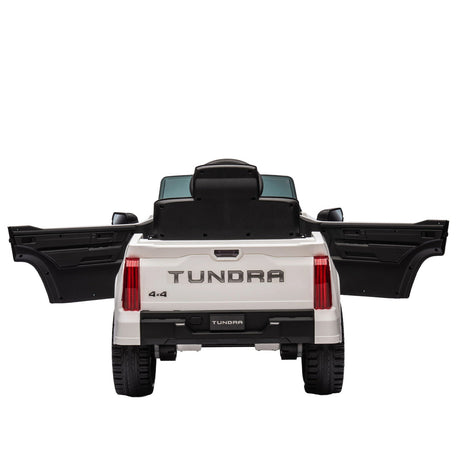 Licensed Toyota Tundra White 12V Kids Ride On Car with 3 Speeds and Dual Motors