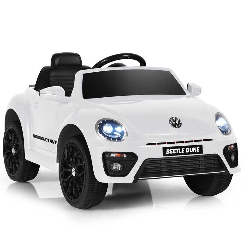 Licensed Volkswagen Beetle 12V Ride On Car with Remote Control and Music for Kids