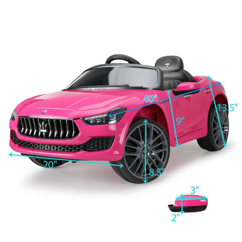 Light Pink Maserati Electric Ride-On Car for Kids with Remote Control