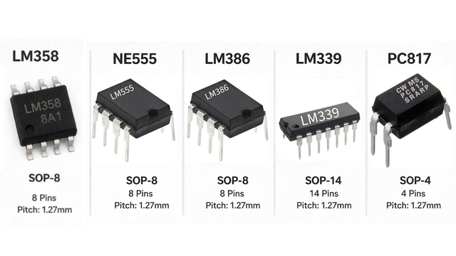 SMD IC LM358, NE555, LM386, LM339, PC817 (10Pcs.) JTAREA