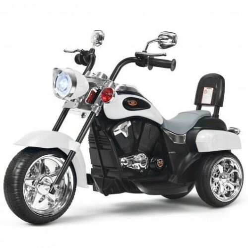 Long-Lasting 6V White Children's Motorcycle for Endless Fun
