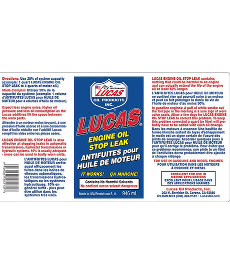 Lucas Oil Engine Oil Stop Leak (20278)