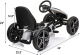 LUCKYERMORE Kids Pedal Go Kart Benz Racer Quad with Adjustable Seat for Outdoor Fun