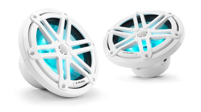 JL Audio M3-770X-S-Gw 7.7" 225W Marine Coaxial Speakers (Pair) - Gloss White Sport Grilles