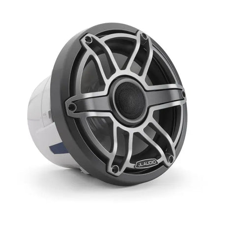 JL Audio M6-770X-S-GmTi 7.7" 250W Marine Coaxial Speakers-Gloss White Sports Grills (Pair) JL Audio
