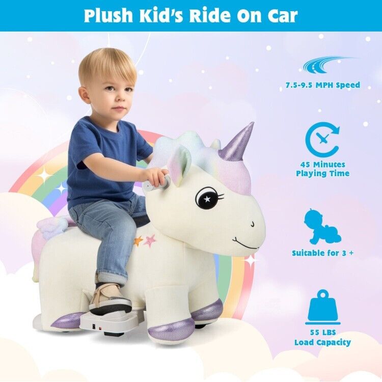 Magical Electric Unicorn Ride-On Toy with Music and Handlebars for Kids