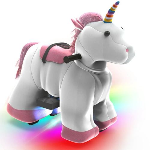 Magical Unicorn 6V Electric Ride On Car for Girls Ages 2-4 with LED Lights