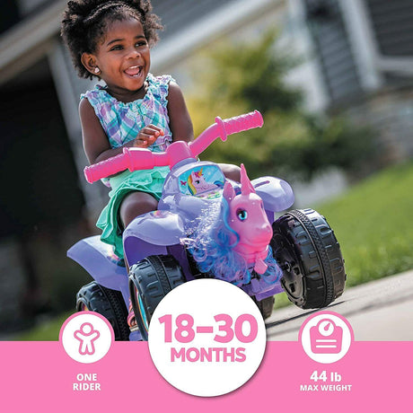 Magical Unicorn Quad for Toddlers, 6V Battery Powered, Ideal for Ages 1.5-3, Purple