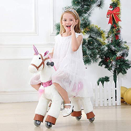 Magical Unicorn Ride-On Toy for Kids Ages 3-6 - Premium Small White Design