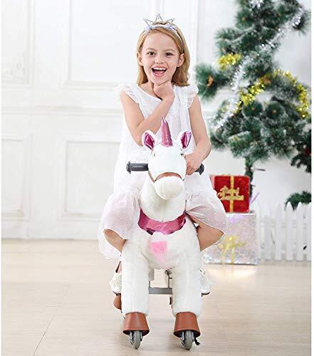 Magical Unicorn Ride-On Toy for Kids Ages 3-6 - Premium Small White Design