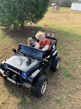 2 Seater 24 Volt 4x4 Electric Ride On Jeep Style Rubber Tires Fully Loaded Truck ATV UTV For Kids W/Magic Cars® Wireless Parental Control MagicCars
