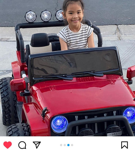 24 Volt 2 Seater 4x4 Electric Ride On Jeep Style Rubber Tires Fully Loaded Truck UTV ATV For Kids W/Magic Cars® Wireless Parental Control