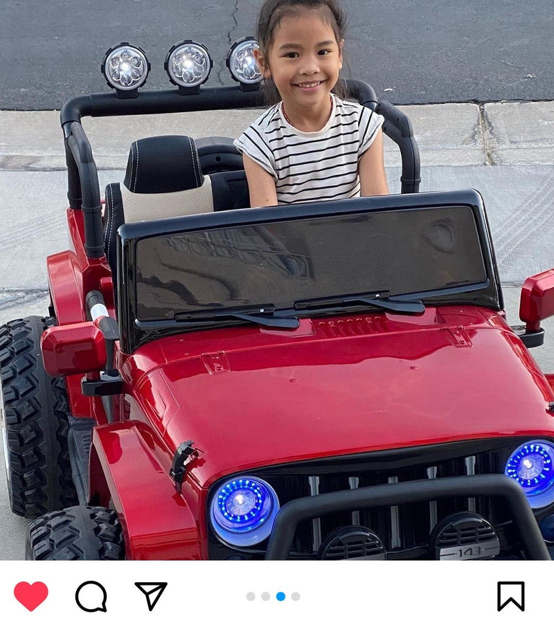 24 Volt 2 Seater 4x4 Electric Ride On Jeep Style Rubber Tires Fully Loaded Truck UTV ATV For Kids W/Magic Cars® Wireless Parental Control