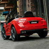 Maserati Licensed Kids Ride-On Car with RC Remote Control, LED Lights, and MP3 Player - Red