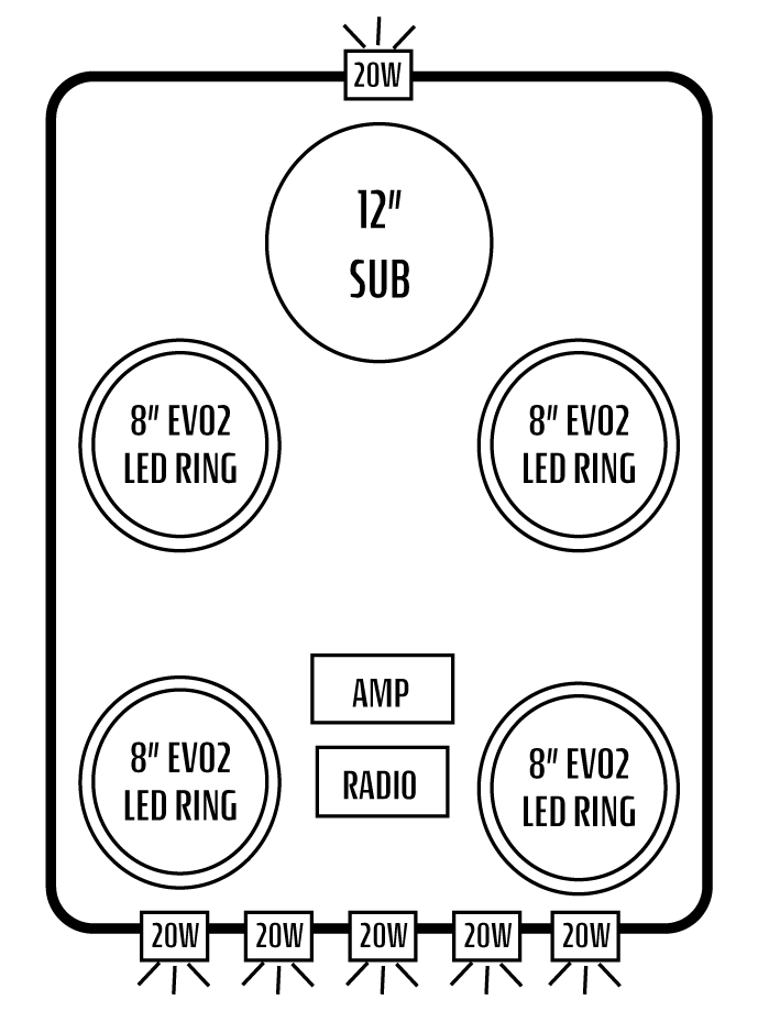 2021+ Can-Am Commander MAX / 2019+ Maverick Sport MAX Stereo Tops (4-Seat)