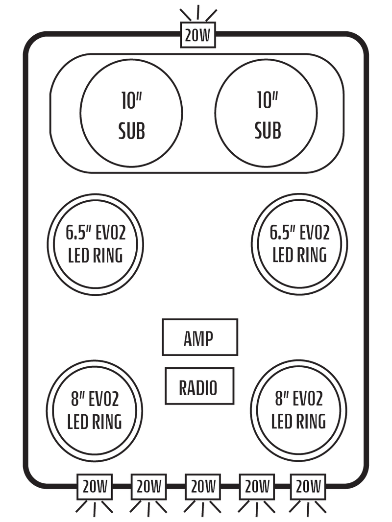 2014-20 Can-Am Commander MAX / 2014-18 Maverick MAX Stereo Tops (4-Seat)