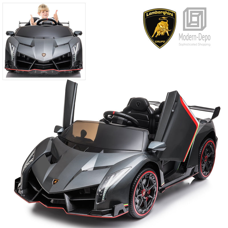 12V Electric Lamborghini Veneno Ride-On Car with Remote Control, Music, and Lights