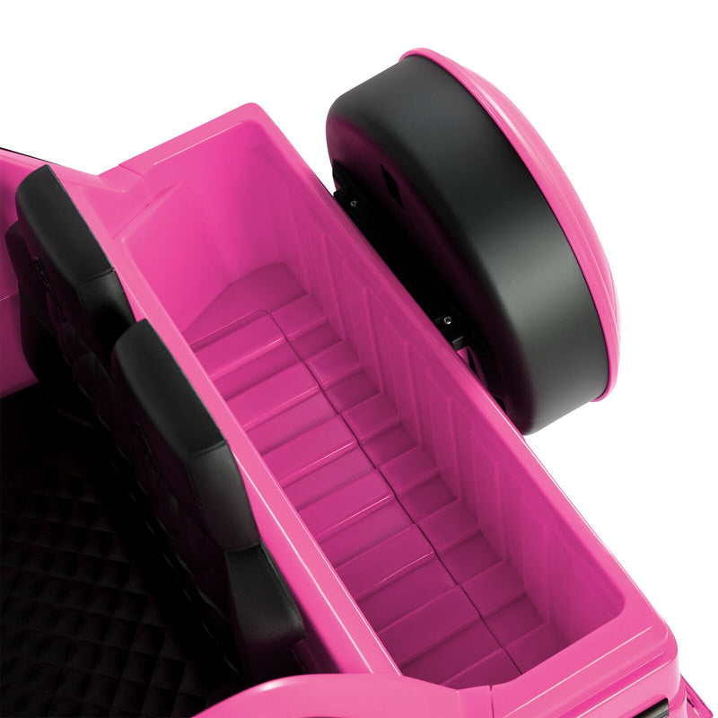 Mercedes-Benz G Wagon 12V Electric Kids Pink Ride On Car with LED Lights, Music, and Remote Control - Pink