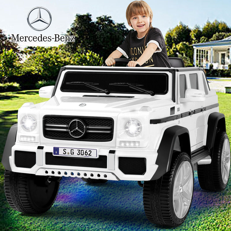 Mercedes-Benz 12V Kids Ride On Car with Music, LED Lights, Bluetooth, and Remote Control