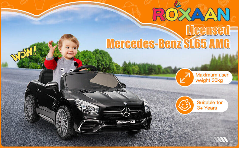 Electric Mercedes Benz AMG SL65 Ride-On Car for Kids with Remote Control and LED Lights - 12V