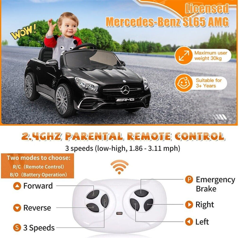 Licensed Mercedes-Benz SL65 AMG Electric Ride-On Car for Kids with MP3 and LED Lights