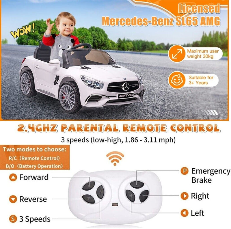 Licensed Mercedes-Benz SL65 AMG Electric Ride-On Car for Kids with MP3 and LED Lights