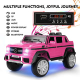 Mercedes-Benz G Wagon 12V Electric Kids Pink Ride On Car with LED Lights, Music, and Remote Control - Pink