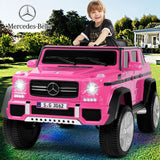 Mercedes-Benz G Wagon 12V Electric Kids Pink Ride On Car with LED Lights, Music, and Remote Control - Pink