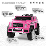 Mercedes-Benz Electric Ride-On Car for Kids with 3 Speeds, LED Lights, and RC Control - Pink