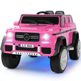 Mercedes-Benz Electric Ride-On Car for Kids with 3 Speeds, LED Lights, and RC Control - Pink
