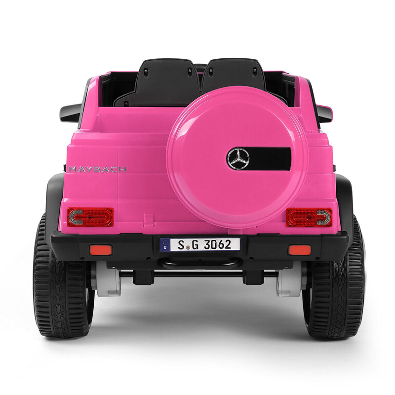 Mercedes-Benz Electric Ride-On Car for Kids with 3 Speeds, LED Lights, and RC Control - Pink