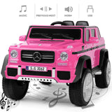 Sparkle and Cruise: 12V Pink Electric Ride-On Truck with Music, LED Lights, and Remote Control for Girls