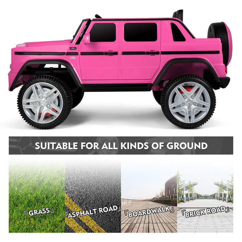 Sparkle and Cruise: 12V Pink Electric Ride-On Truck with Music, LED Lights, and Remote Control for Girls