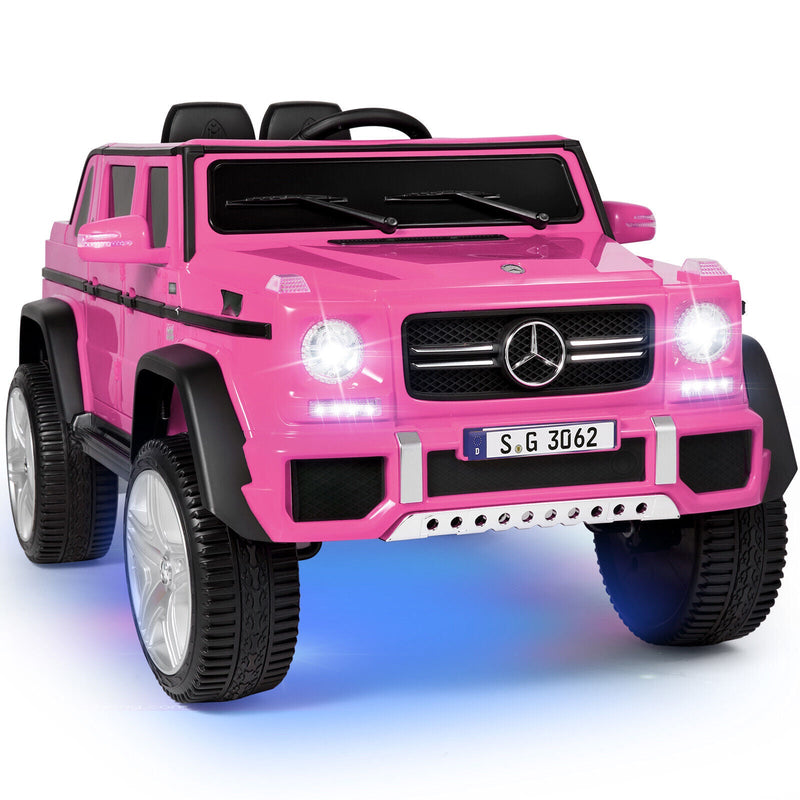 Sparkle and Cruise: 12V Pink Electric Ride-On Truck with Music, LED Lights, and Remote Control for Girls