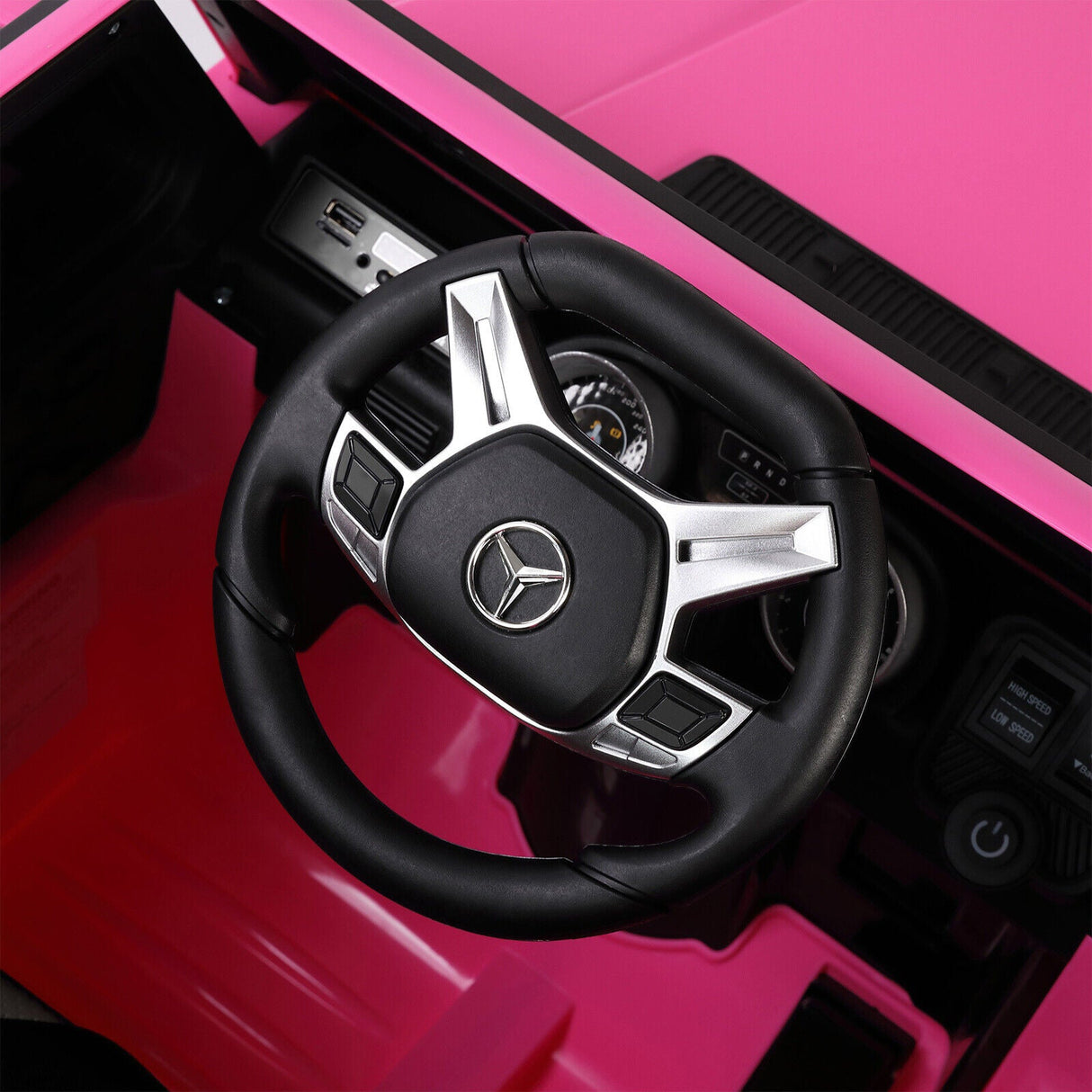 Sparkle and Cruise: 12V Pink Electric Ride-On Truck with Music, LED Lights, and Remote Control for Girls