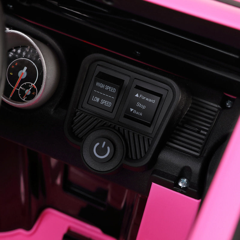 Sparkle and Cruise: 12V Pink Electric Ride-On Truck with Music, LED Lights, and Remote Control for Girls