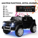 Mercedes-Benz Electric Ride-On Car for Kids with 3 Speeds, LED Lights, and Remote Control - Black
