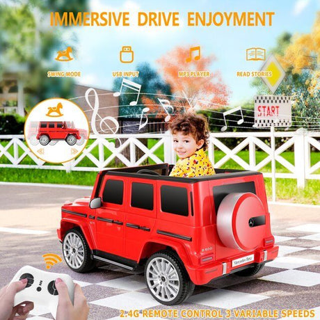 12V Licensed Mercedes-Benz G500 Electric Ride-On Car for Kids with Remote Control