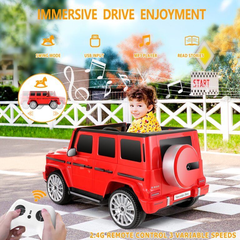 Mercedes Benz G500 12V Ride On Car for Kids with Remote Control and Music Player