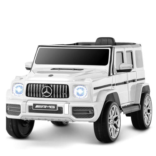 Mercedes-Benz G63 Kids Ride On Car AMG with Music, LED Lights, and AUX - 12V, White