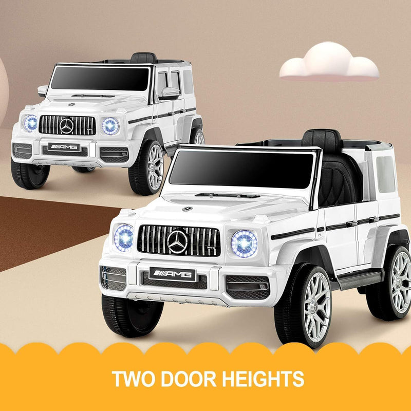 Mercedes-Benz G63 Kids Ride On Car AMG with Music, LED Lights, and AUX - 12V, White