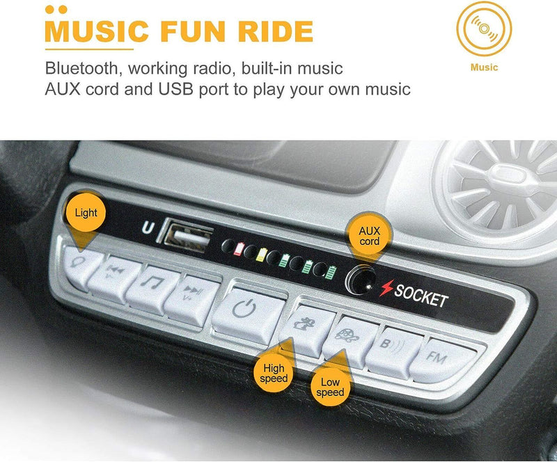 Mercedes-Benz G63 Kids Ride On Car AMG with Music, LED Lights, and AUX - 12V, White