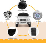 Mercedes-Benz G63 Kids Ride On Car AMG with Music, LED Lights, and AUX - 12V, White